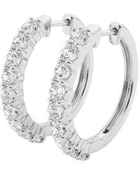 Saks Fifth Avenue - Build Your Own Collection 14k Gold & Lab Grown Round Diamond Shared Prong Hoop Earrings - Lyst