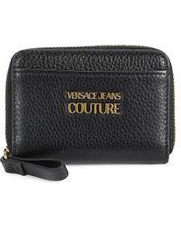 Versace - Logo Zip Around Leather Wallet - Lyst