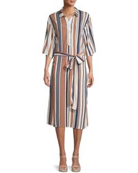 Dress Forum - Striped Midi Shirt Dress - Lyst