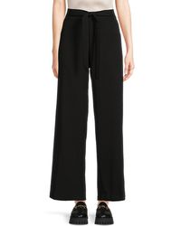 Calvin Klein - High Rise Belted Wide Leg Pants - Lyst