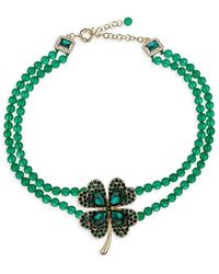 Eye Candy LA - Statement Goldtone Alloy, Glass Crystal & Agate Beaded Bracelet - Lyst