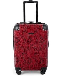 Rebecca Minkoff Pippa 20-inch Snakeskin-print Suitcase - Red