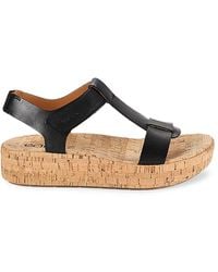 Earth - Leather Platform Sandals - Lyst