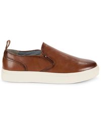 Tommy Hilfiger - Faux Leather Slip On Sneakers - Lyst