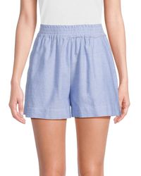 French Connection - Chambray Flat Front Shorts - Lyst