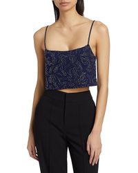 STAUD - Fermo Beaded Crop Top - Lyst