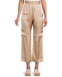 NSF - Shailey Silk Cropped Paperbag Pants - Lyst