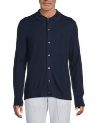 Saks Fifth Avenue - Merino Button-Front Wool-Blend Polo Sweater - Lyst