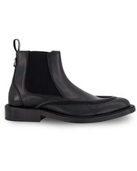 Karl Lagerfeld - Label Leather Chelsea Boots - Lyst