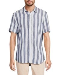 Onia - Striped Linen Blend Shirt - Lyst