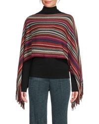 Missoni - Chevron Fringe Wool-Blend Poncho - Lyst