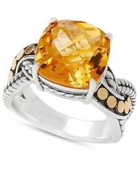 Effy - Two Tone 18k Yellow Gold, Sterling Silver & Citrine Ring - Lyst