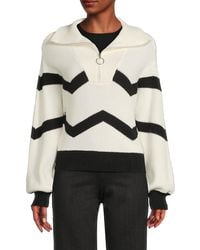 Laundry by Shelli Segal - Rib-Knit Zip-Up Sweater - Lyst