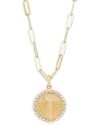 Saks Fifth Avenue - 14k Yellow Goldplated Sterling Silver & 0.1 Tcw Diamond Jesus Pendant Necklace - Lyst
