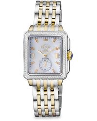 Gv2 - Bari Two Tone Stainless Steel, Mother-Of-Pearl & Diamond Bracelet Watch - Lyst