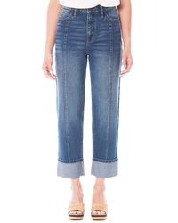 Nicole Miller - High Rise Relaxed Ankle Straight Jeans - Lyst