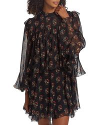 Doen - Alette Floral Silk Minidress - Lyst