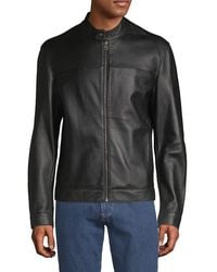 Cole Haan - Leather Moto Jacket - Lyst