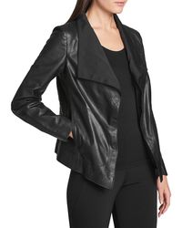 donna karan leather jacket