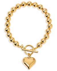 Eye Candy LA - Luxe Nubia Goldtone Titanium Heart Beaded Bracelet - Lyst