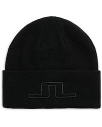 J.Lindeberg - J. Lindeberg Cory Ribbed Logo Beanie - Lyst