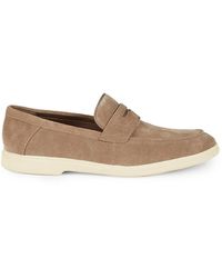 Calvin Klein Fancy Suede Square Toe Penny Loafers | Dillard's