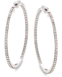 Saks Fifth Avenue - 14K & 2 Tcw Diamond Hoop Earrings - Lyst
