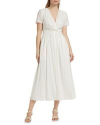 10 Crosby Derek Lam - Esmeray Striped Linen-Blend Midi-Dress - Lyst