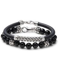 Effy - 2-piece Sterling Silver & Onyx Bracelet Set - Lyst