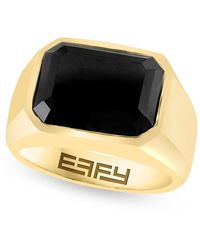 Effy - Goldtone Sterling Silver & Onyx Signet Ring - Lyst