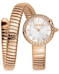 Just Cavalli - Ip Rose Goldtone Stainless Steel & Crystal Wrap Watch/22Mm - Lyst