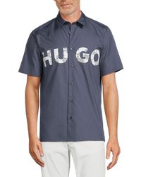 HUGO - Ebor Logo Short Sleeve Shirt - Lyst