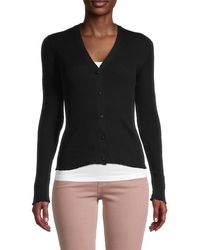 vince square neck cashmere cardigan