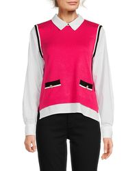 Karl Lagerfeld - Spread Collar Sweater - Lyst
