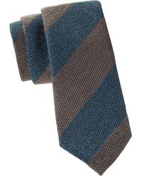 Eton Striped Wool-blend Tie - Green
