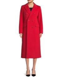MILLY - Wool-Blend Double-Breasted Coat - Lyst