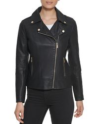 Guess - Faux Leather Asymmetrical Moto Jacket - Lyst