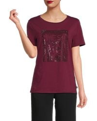 Karl Lagerfeld - C'Est La Vie Rhinestone Cotton T-Shirt - Lyst
