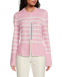 10 Crosby Derek Lam - Striped Wool-Blend Reversible Cardigan - Lyst