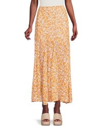 Free People - Lilith Floral Maxi Godet Skirt - Lyst