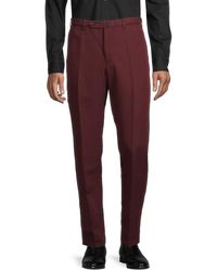 Incotex Chinolino Linen & Cotton-blend Trousers - Red