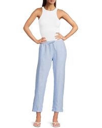 Saks Fifth Avenue - 100% Linen Straight Leg Crop Pants - Lyst