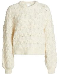 FRAME - Popcorn Wool-Blend Knit Crewneck Sweater - Lyst