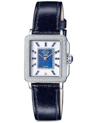 Gv2 - Padova Gemstone 30mm Stainless Steel, Diamond & Leather Strap Watch - Lyst