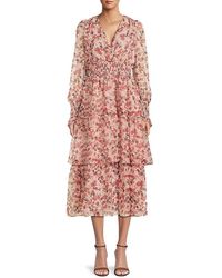 Endless Rose - Floral Flounce Tiered Midi Dress - Lyst