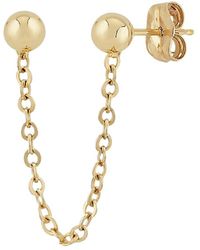 Saks Fifth Avenue - Saks Fifth Avenue 14k Yellow Gold Ball Chain Double Piercing Earring - Lyst