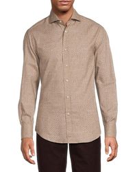 Brunello Cucinelli - Printed Cotton Button-Front Shirt - Lyst