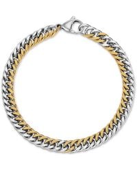 Eye Candy LA - Jack Silvertone & Goldtone Titanium Cuban Bracelet - Lyst