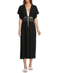 AREA STARS - Summer Breeze Self-Tie Longline Lace-Trim Cardigan - Lyst