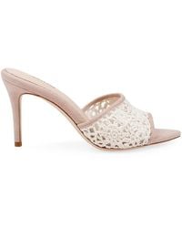 L'Agence - Armande 85mm Suede Crochet Mules - Lyst